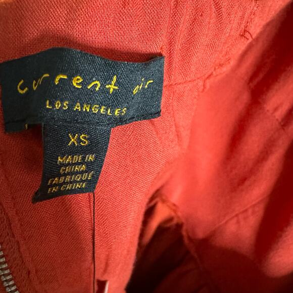 Anthropologie Currect Air Square-Neck Puff-Sleeved Midi Dress Linen Blend Sz XS - Picture 12 of 15